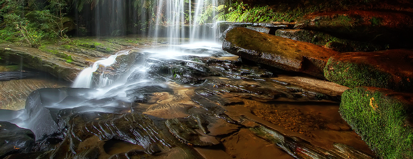 spring water flowing through the sandstone hills on the central coast